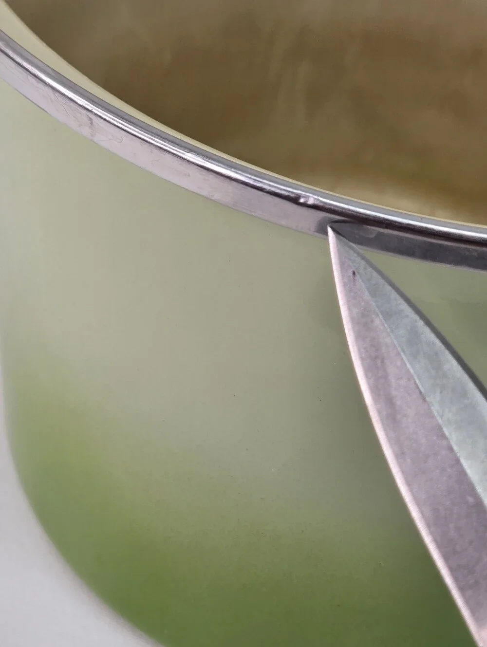 VTG Le Creuset Enamel on Steel Stockpot 6 Qt Green Soup Pot Pan w Lid Palm Ombre